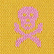Yellow & Pink Heritage Skull & Crossbones Mid Calf Cotton Socks