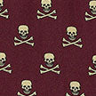 Burgundy Skull & Crossbones Silk Scarf