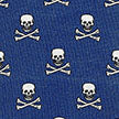 Mid Blue Skull & Crossbones Silk Scarf