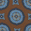 Brown Medallion Printed Silk Scarf