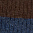 Brown & Navy Stripe Long Lightweight Wool Socks
