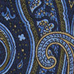 Navy Paisley Printed Silk Scarf