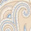 Tan Paisley Printed Linen & Silk Tie