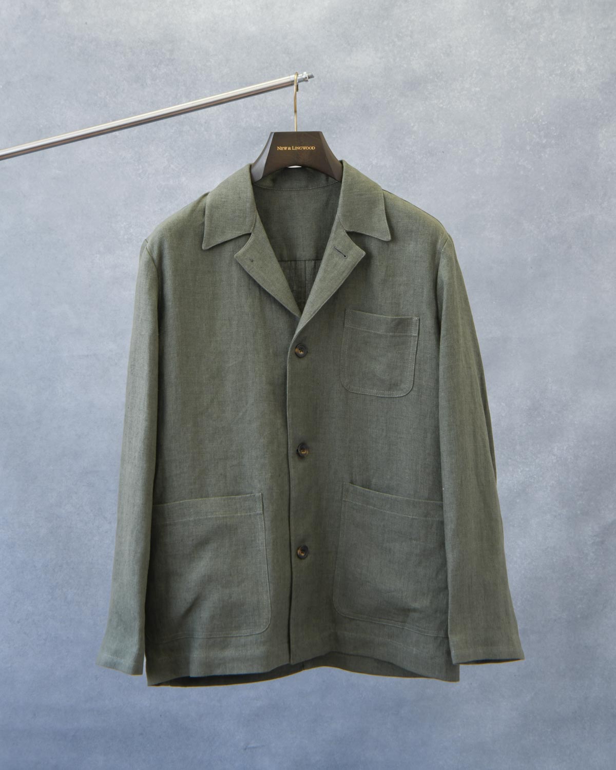 Dark Green Linen Carpenter Jacket