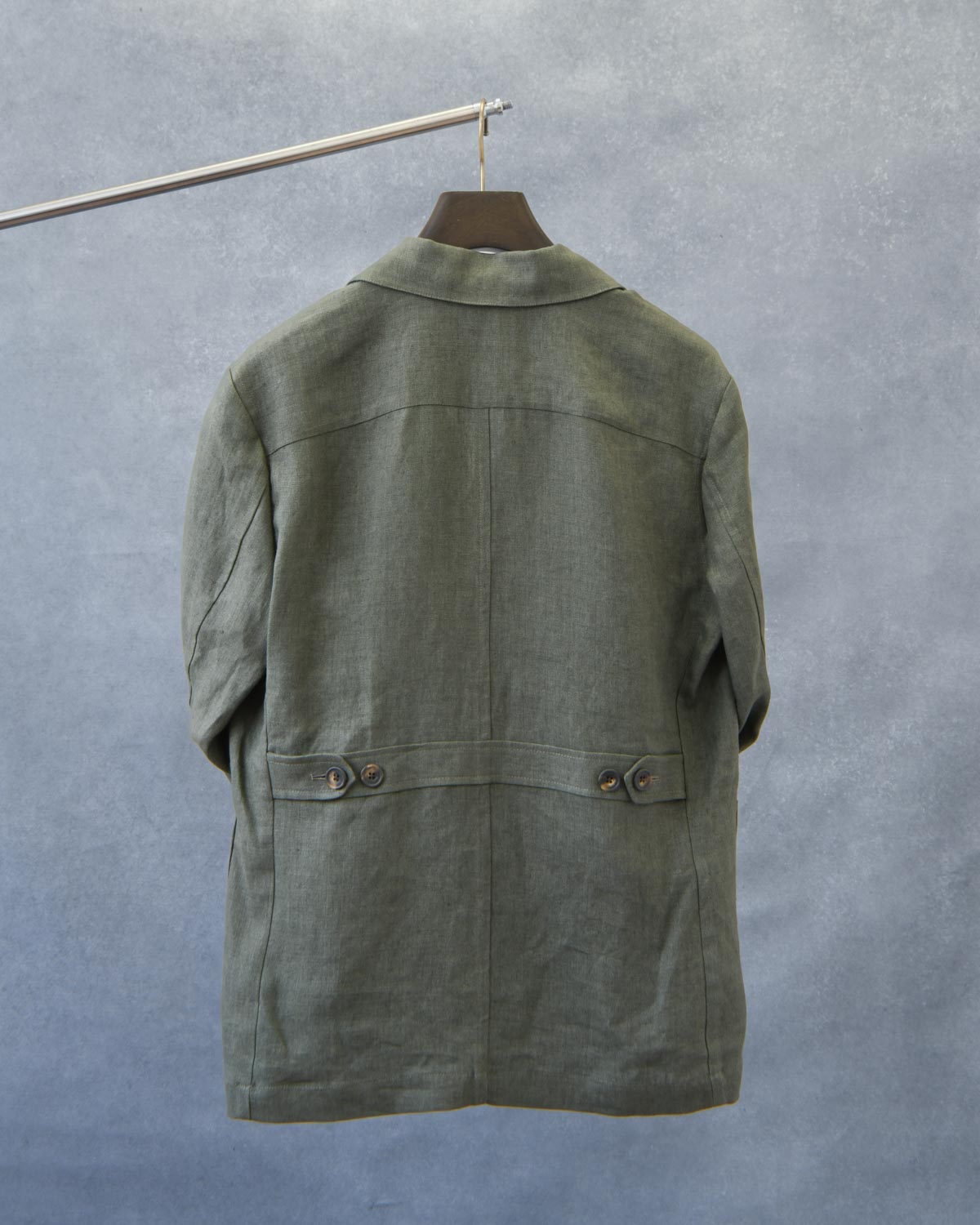 Dark Green Linen Carpenter Jacket
