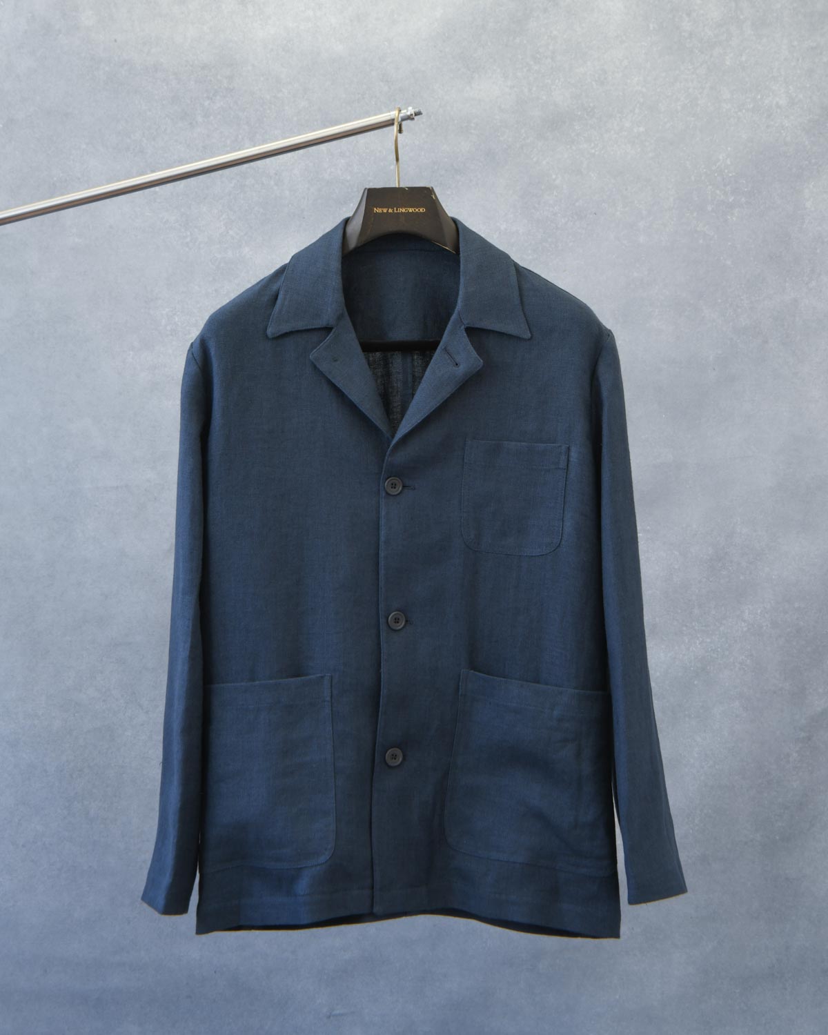 Navy Linen Carpenter Jacket