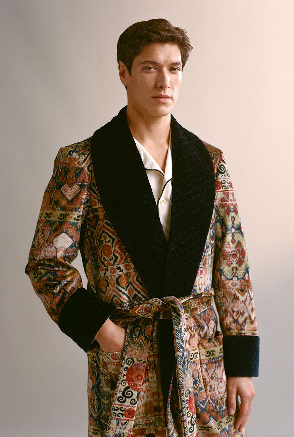 Rio Sienna Lined Velvet Dressing Gown