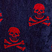 Navy & Red Skull & Crossbones Towelling Bathrobe
