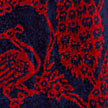Navy & Red Peacock Towelling Bathrobe