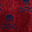 Burgundy & Navy Skull & Crossbones Towelling Bathrobe