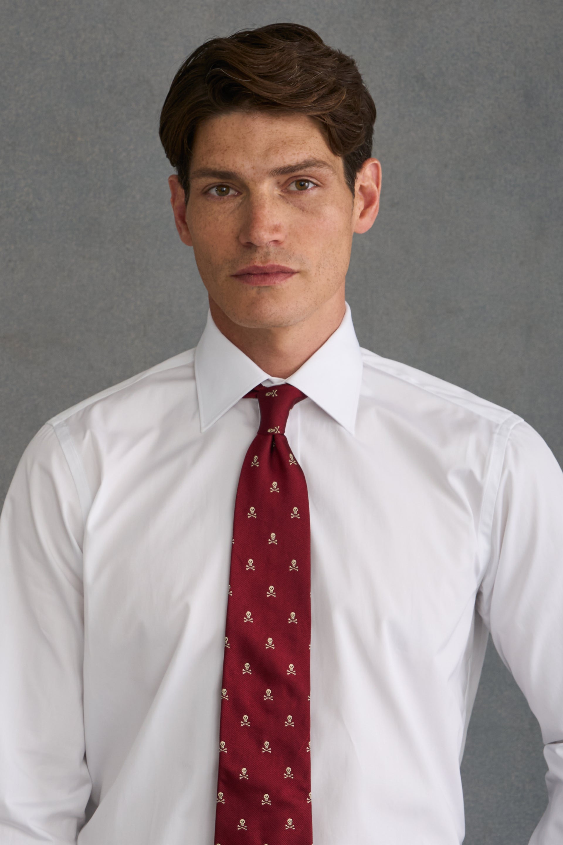 White Poplin St James's Collar Tailored Fit Double Cuff Shirt