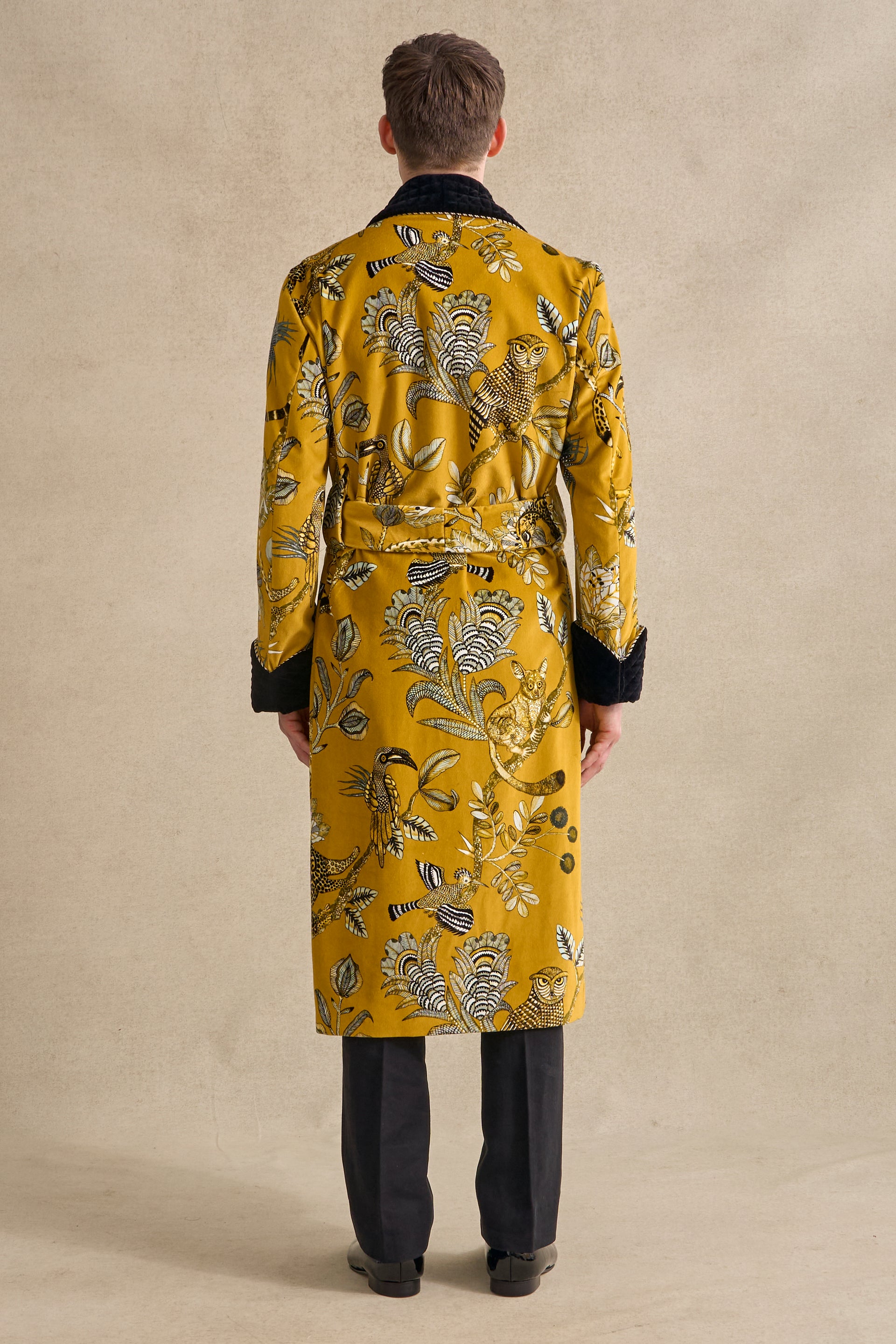 Gold Camp Critters Lined Velvet Dressing Gown