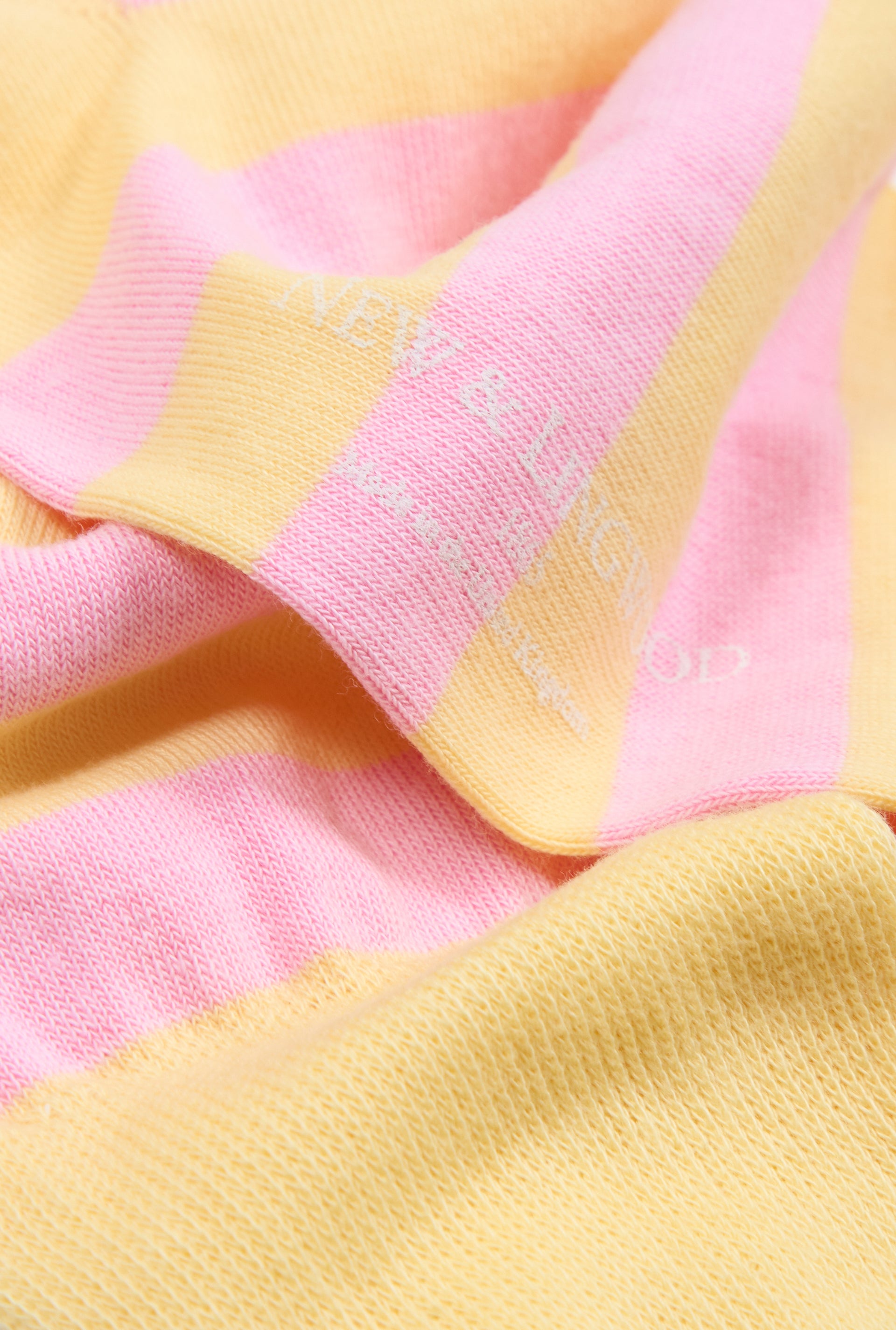 Yellow & Pink Stripe Mid Calf Cotton Socks