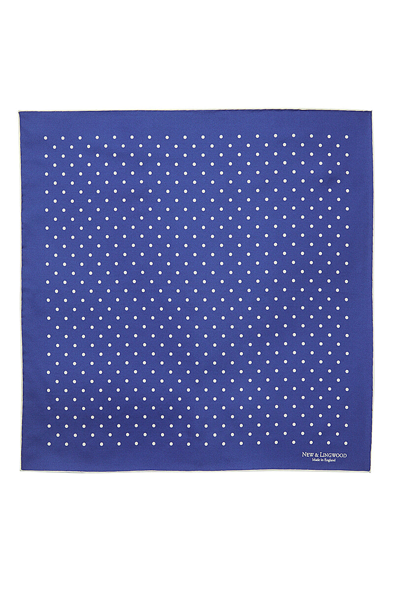 Blue Polka Dot Pocket Square