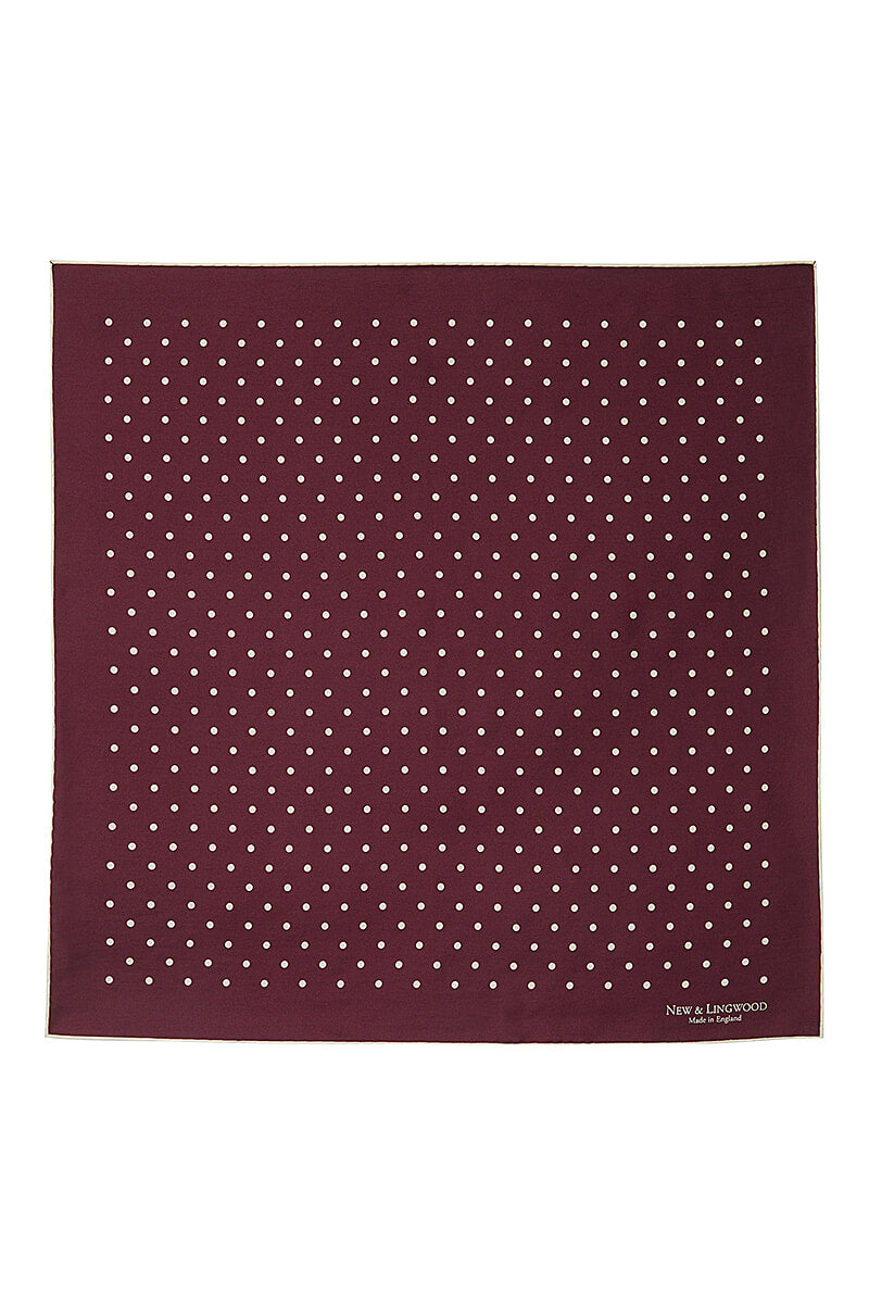 Burgundy Polka Dot Pocket Square