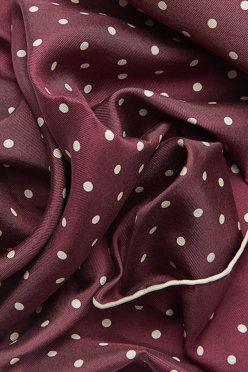 Burgundy Polka Dot Pocket Square