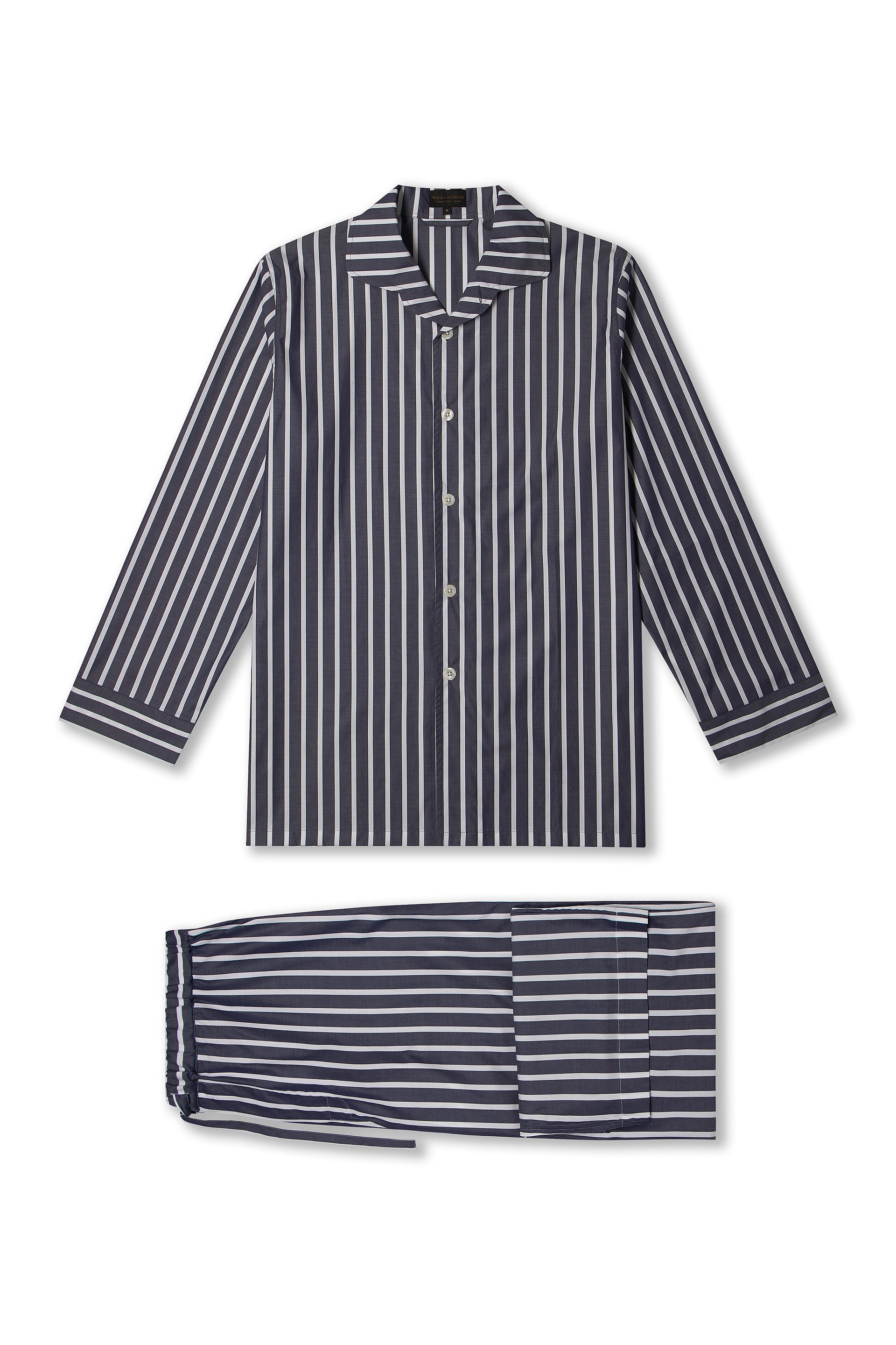 Navy & White Wide Stripe Lounge Trousers