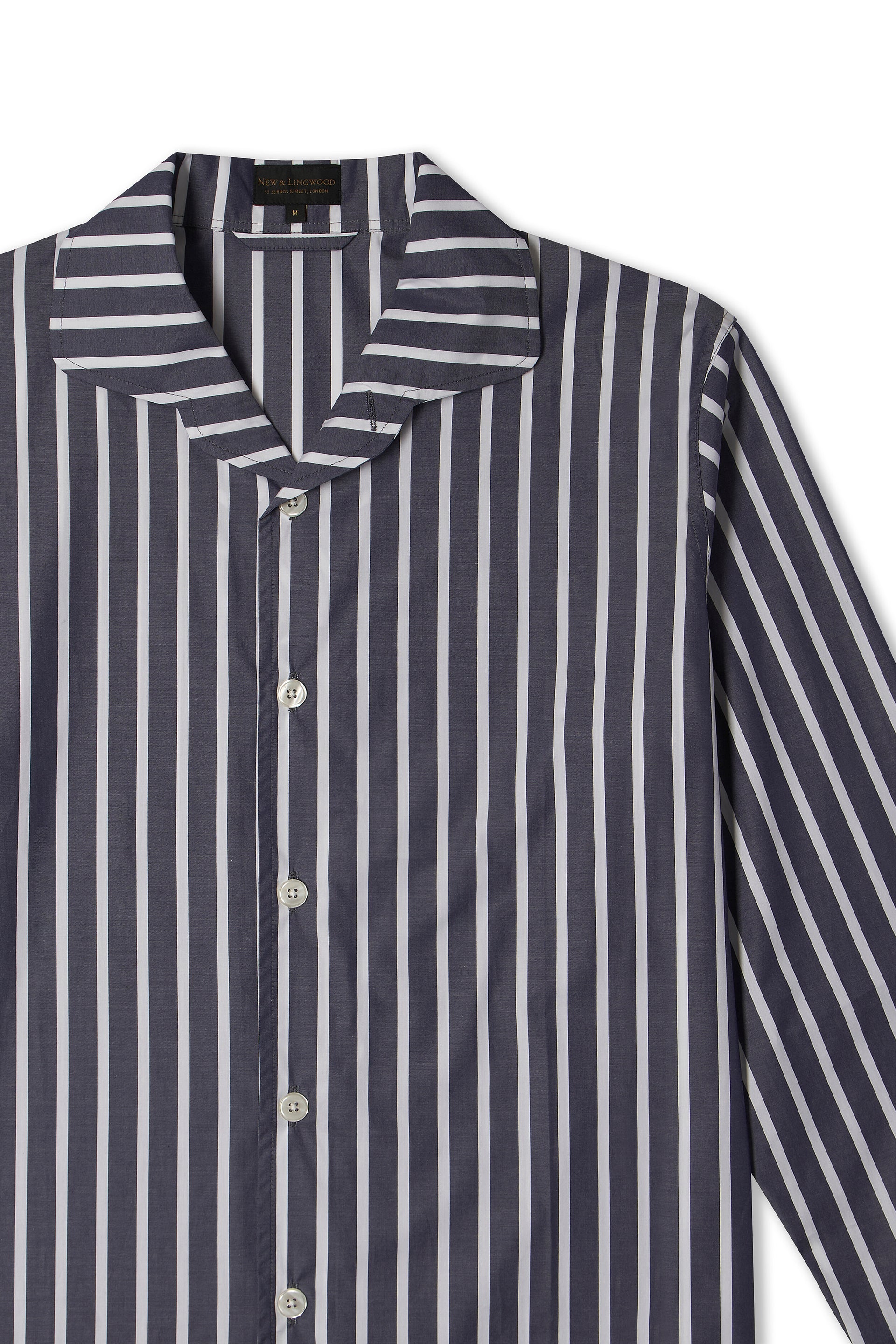 Navy Wide Stripe Lounge Shirt