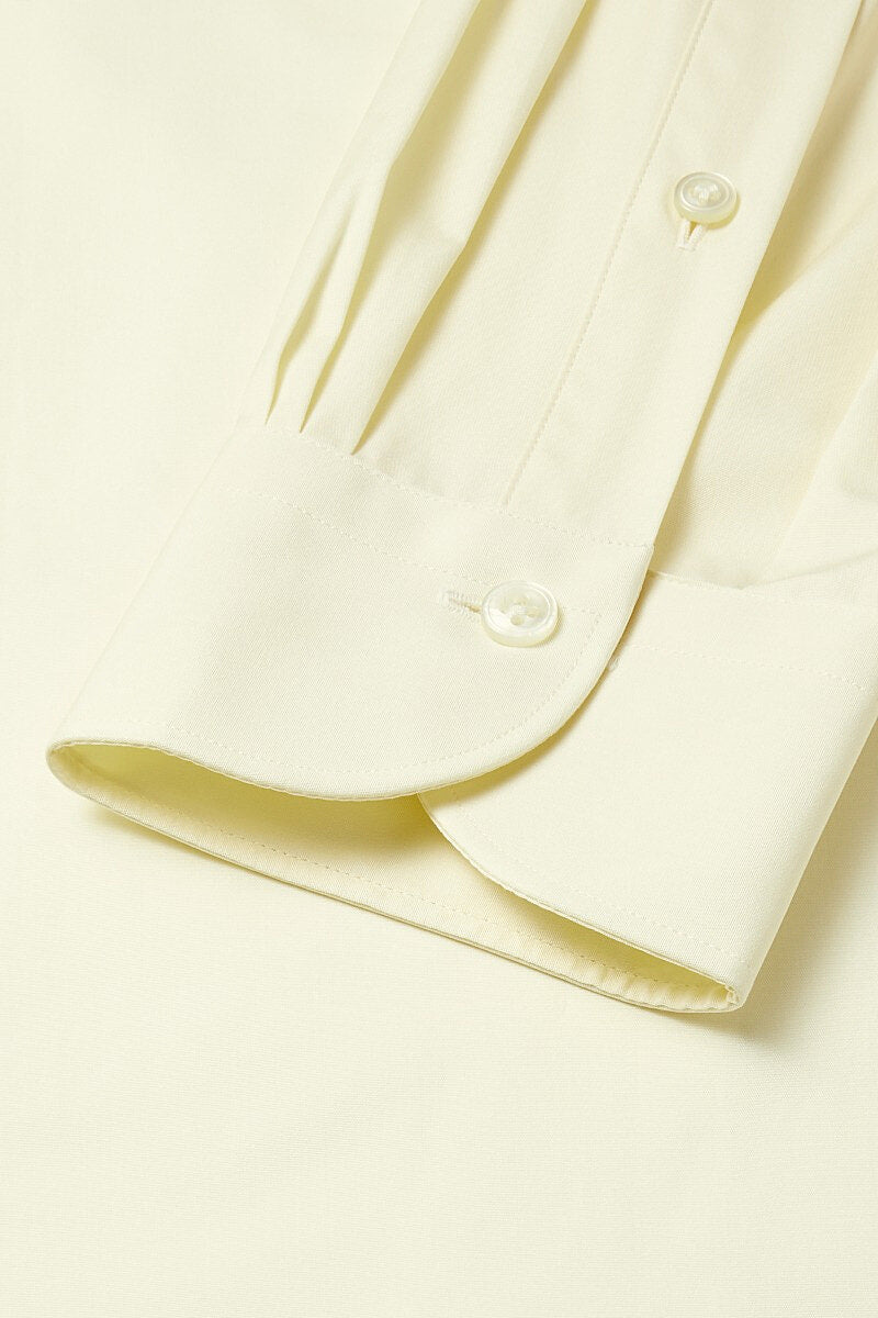 Cream Poplin Cutaway Collar Tailored Fit Single Cuff Shirt
