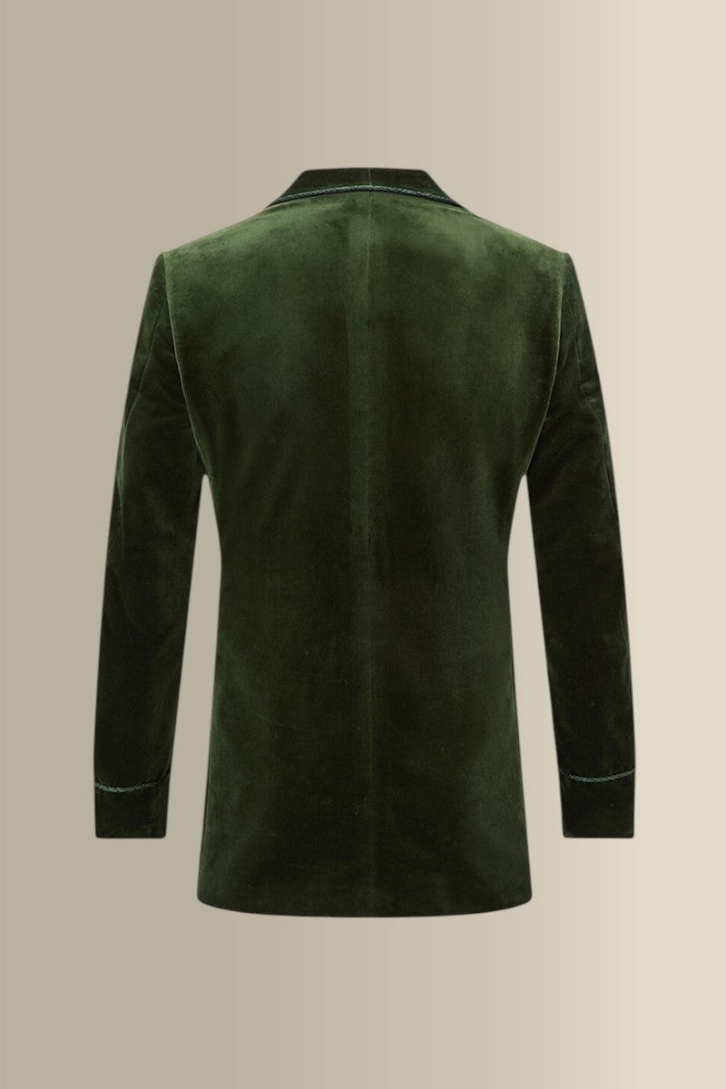 Green Double Breasted Velvet Smoking Jacket