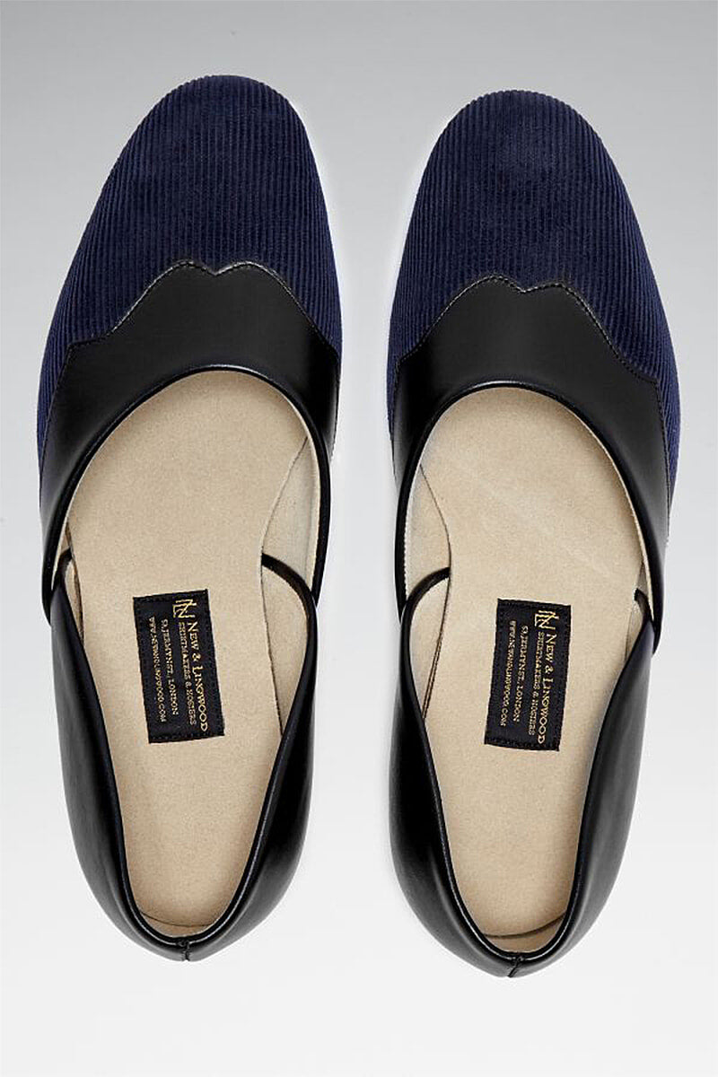 Navy Eton Cord Slippers