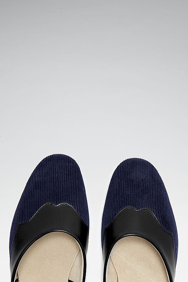 Navy Eton Cord Slippers