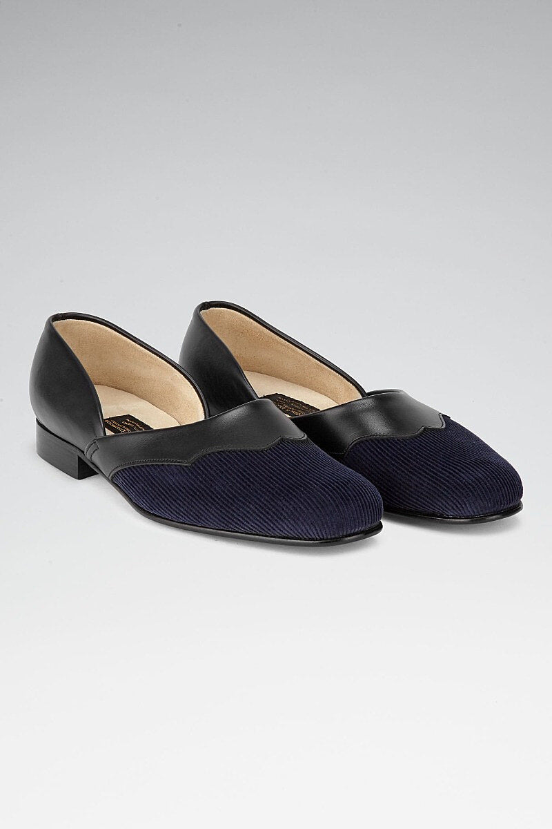 Navy Eton Cord Slippers