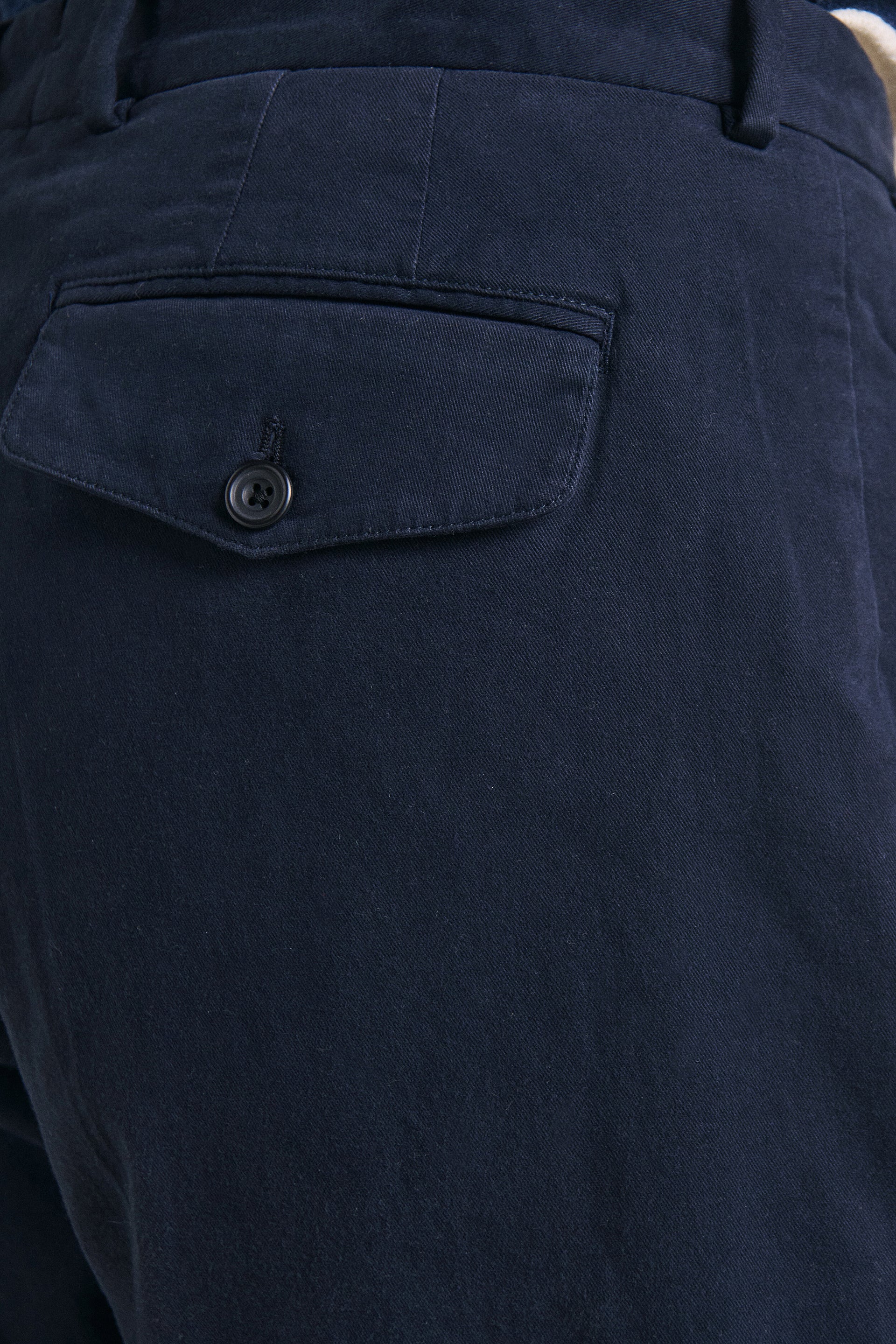 Navy Single Pleat Chinos