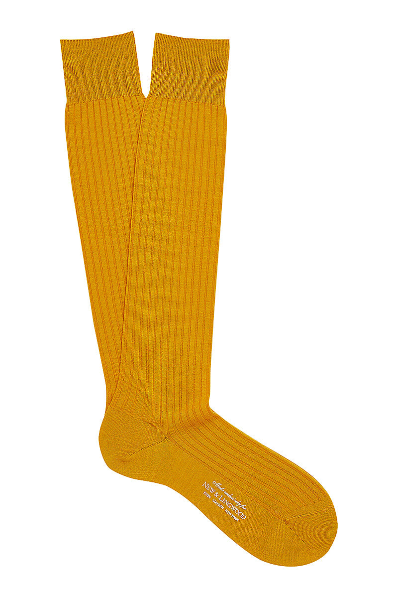 Gold Long Lightweight Wool Socks