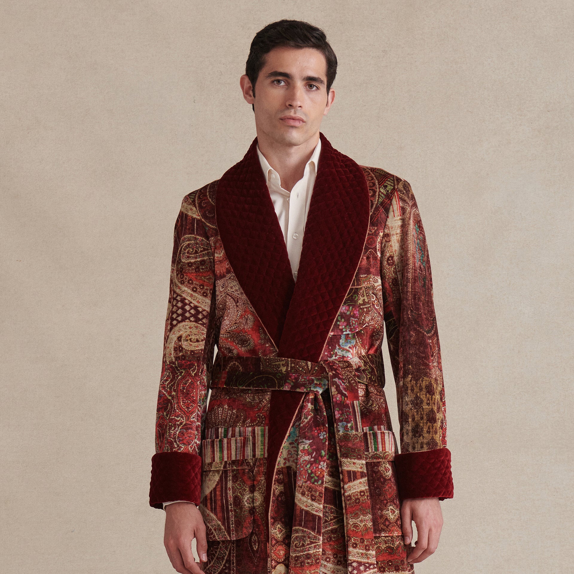Mennagio Lined Velvet Dressing Gown