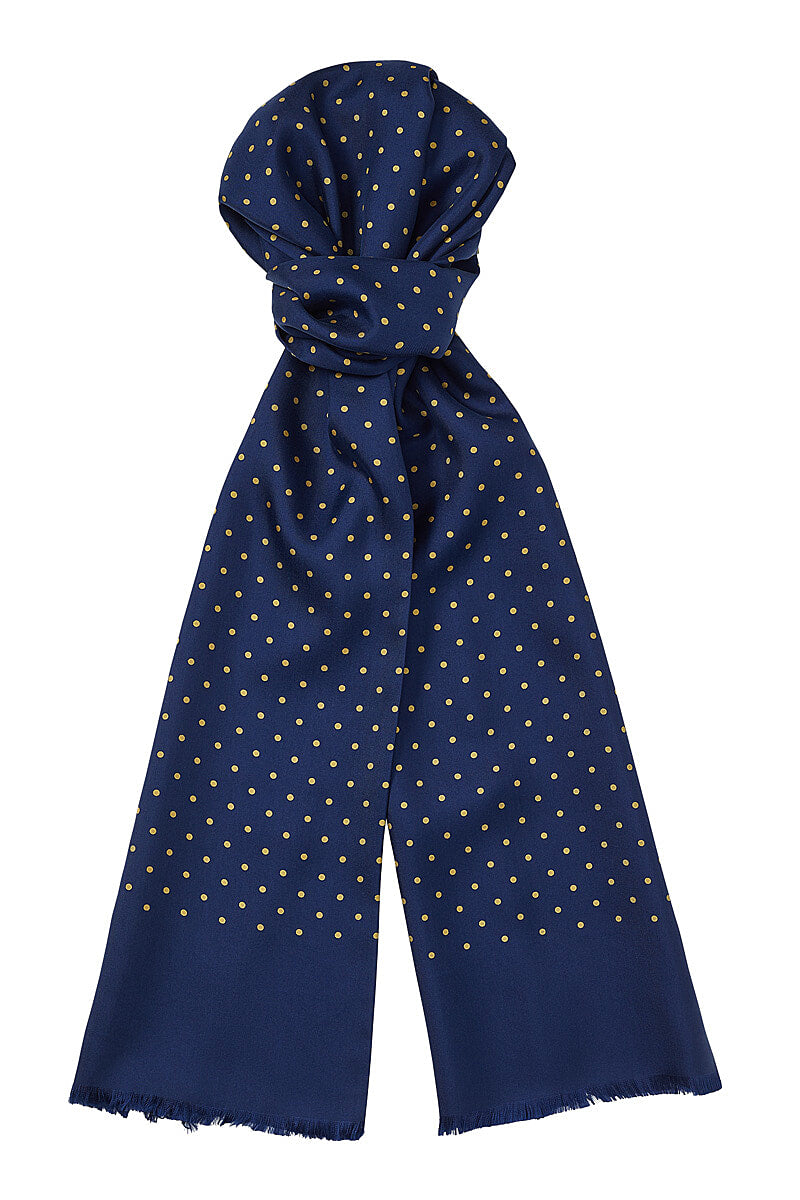 Navy Antique Spotted Scarf