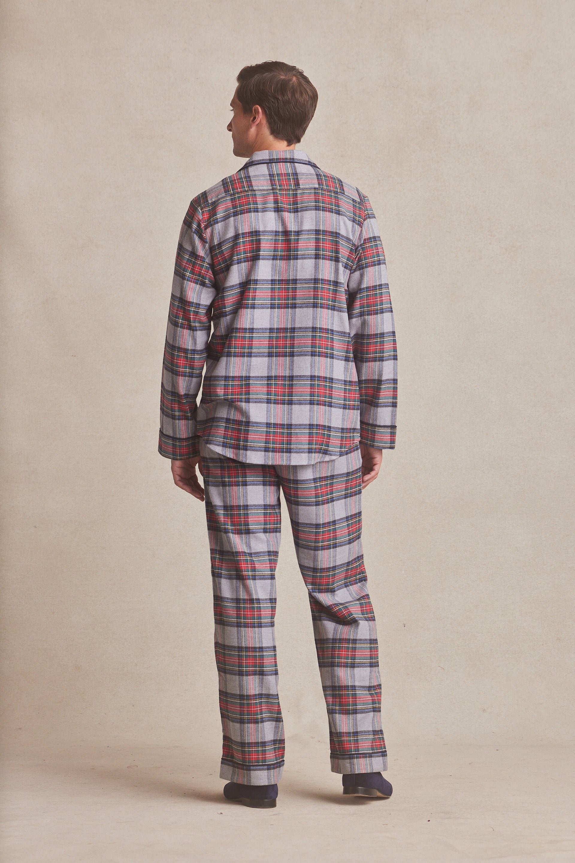 Blue Plaid Brushed Cotton Pyjama Set