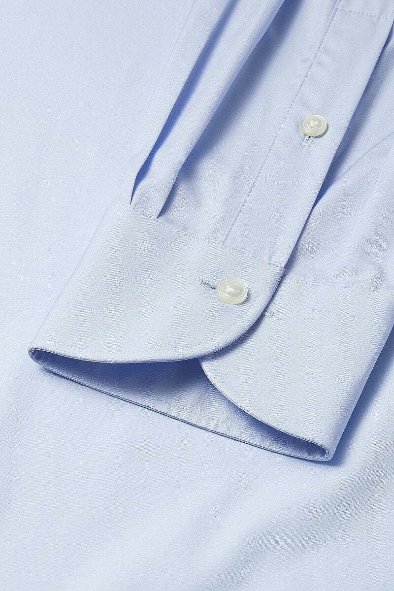 Pale Blue Poplin St James's Collar Classic Fit Single Cuff Shirt