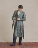 Turquoise & Blue Crystal Paisley Unlined Silk Dressing Gown