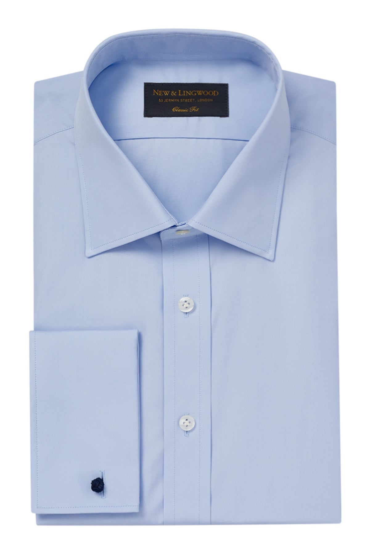 Pale Blue Poplin St James's Collar Classic Fit Double Cuff Shirt