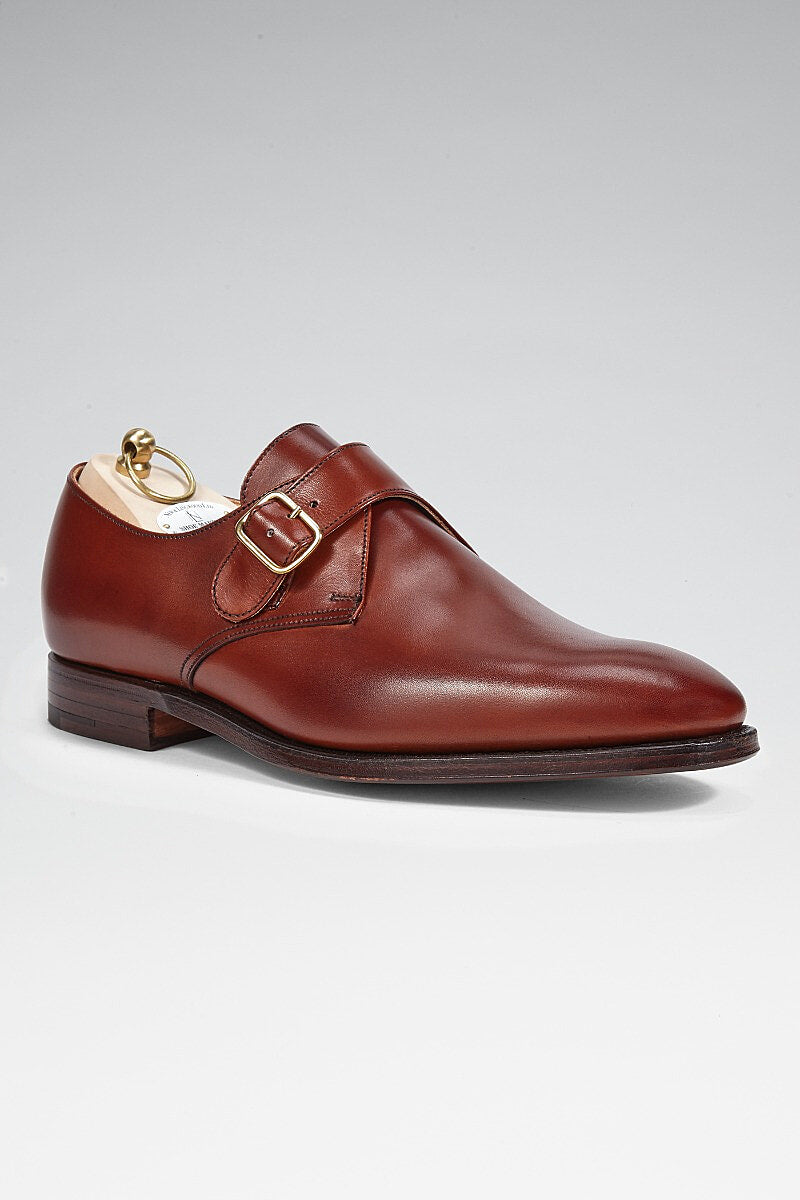 Chestnut Single Buckle Monk Shoes