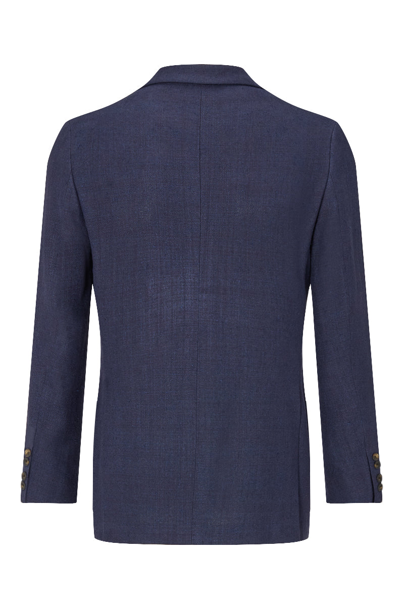 Navy 5 Button Linen Jacket