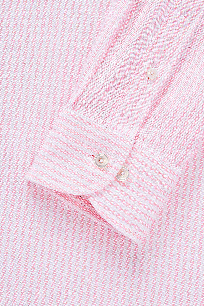 Pink Stripe Button Down Collar Tailored Fit Oxford Shirt