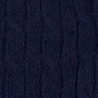 Navy Lambswool Cable Knit Crew Neck Jumper