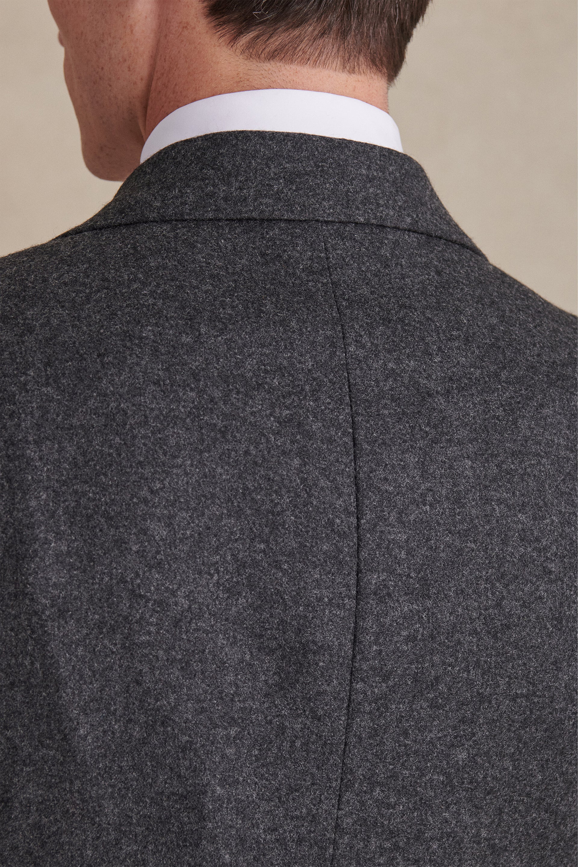 Dark Grey Flannel Double Breasted Jacket