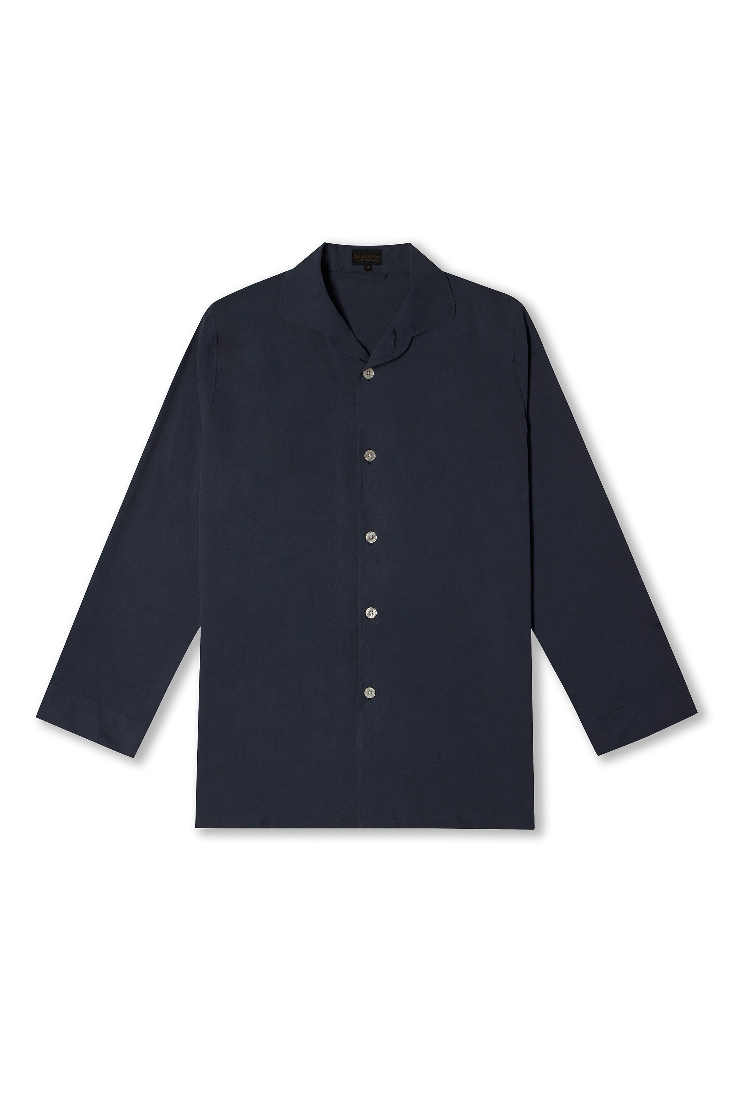 Navy Sandwash Silk Lounge Shirt