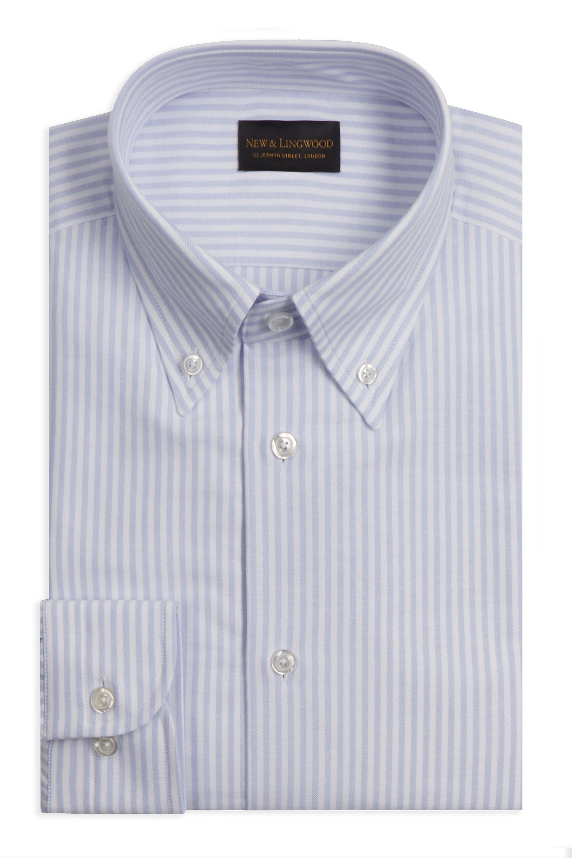 Blue Stripe Button Down Collar Tailored Fit Oxford Shirt