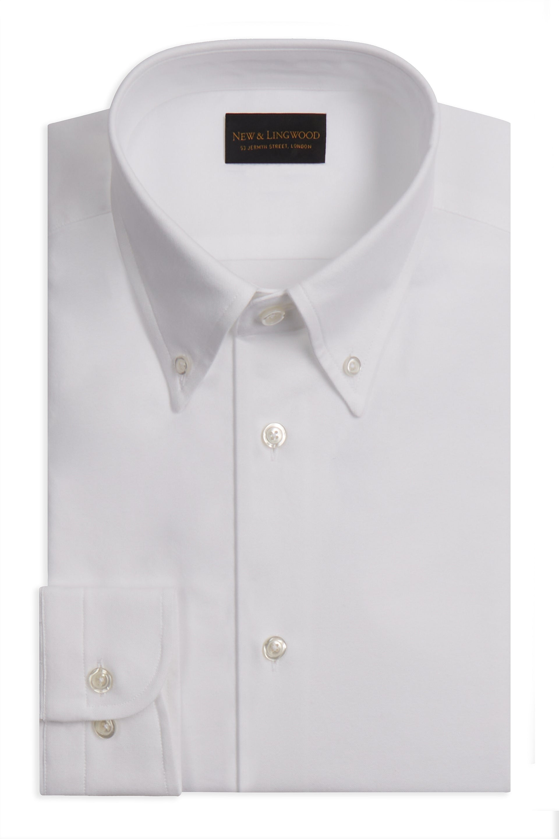 White Button Down Collar Tailored Fit Oxford Shirt