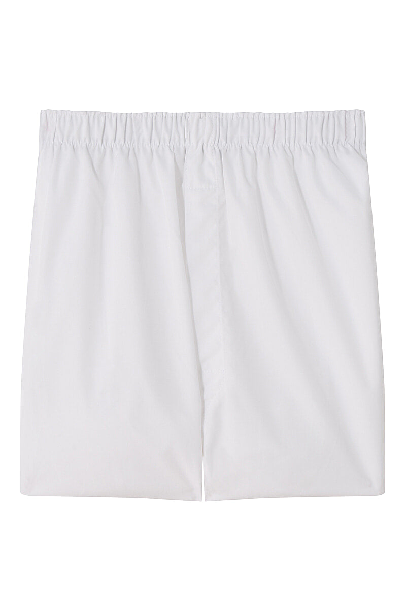 White Poplin Cotton Boxer Shorts