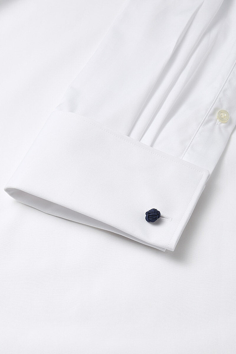 White Poplin Cutaway Collar Tailored Fit Double Cuff Shirt