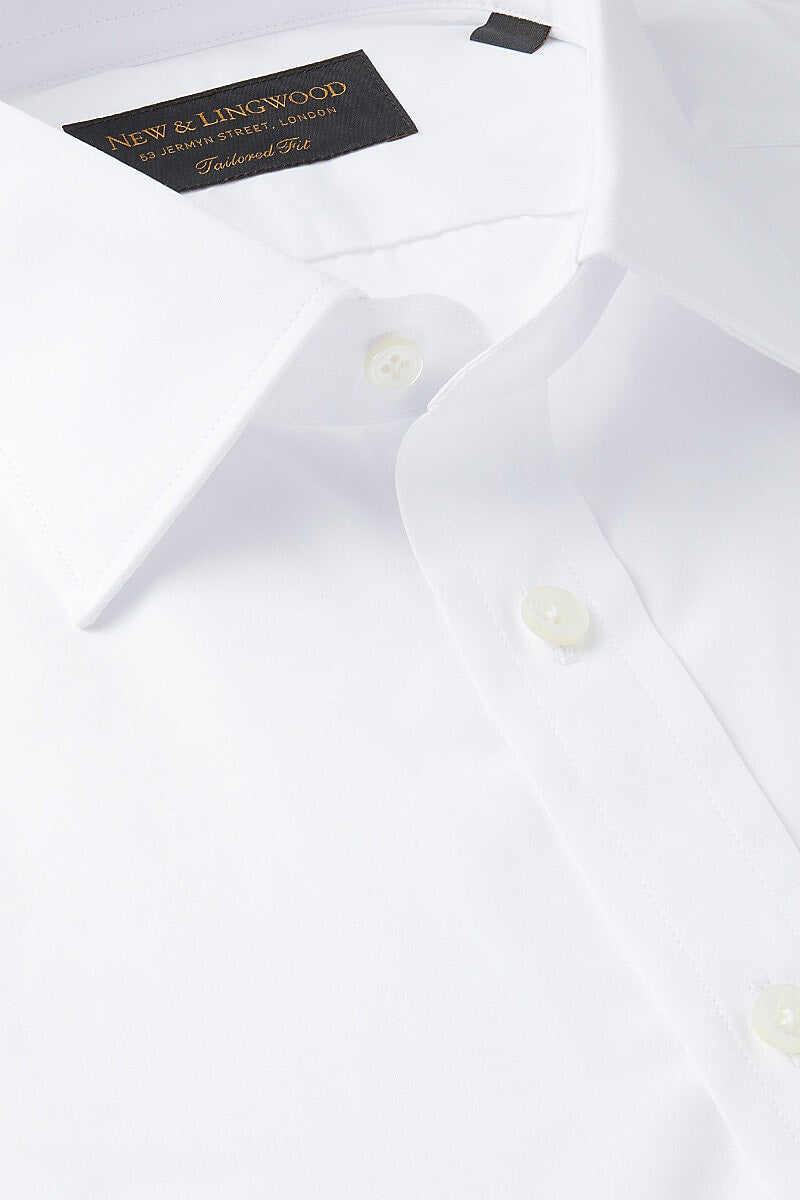 White Poplin St James's Collar Tailored Fit Double Cuff Shirt