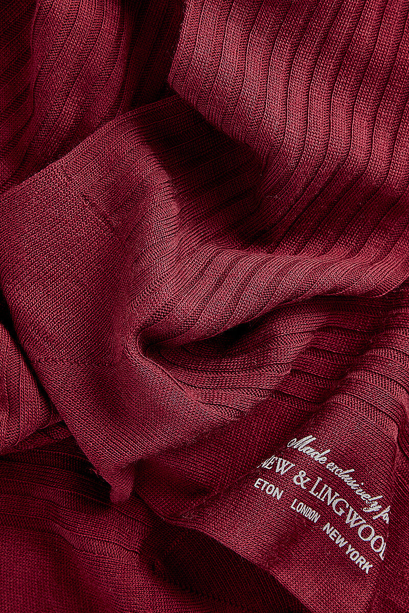 Wine Long Lightweight Wool Socks