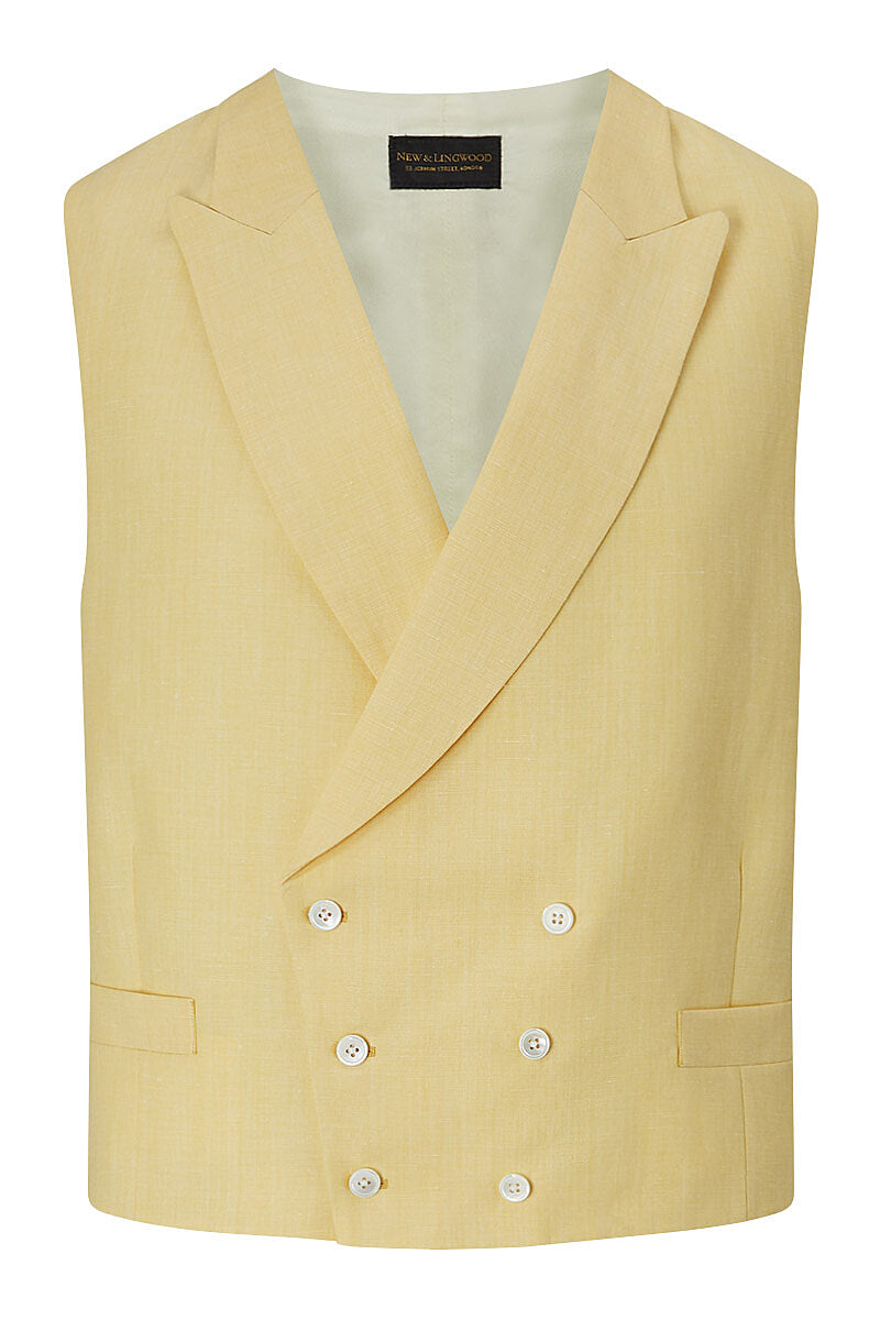 Yellow Double-Breasted Linen Waistcoat